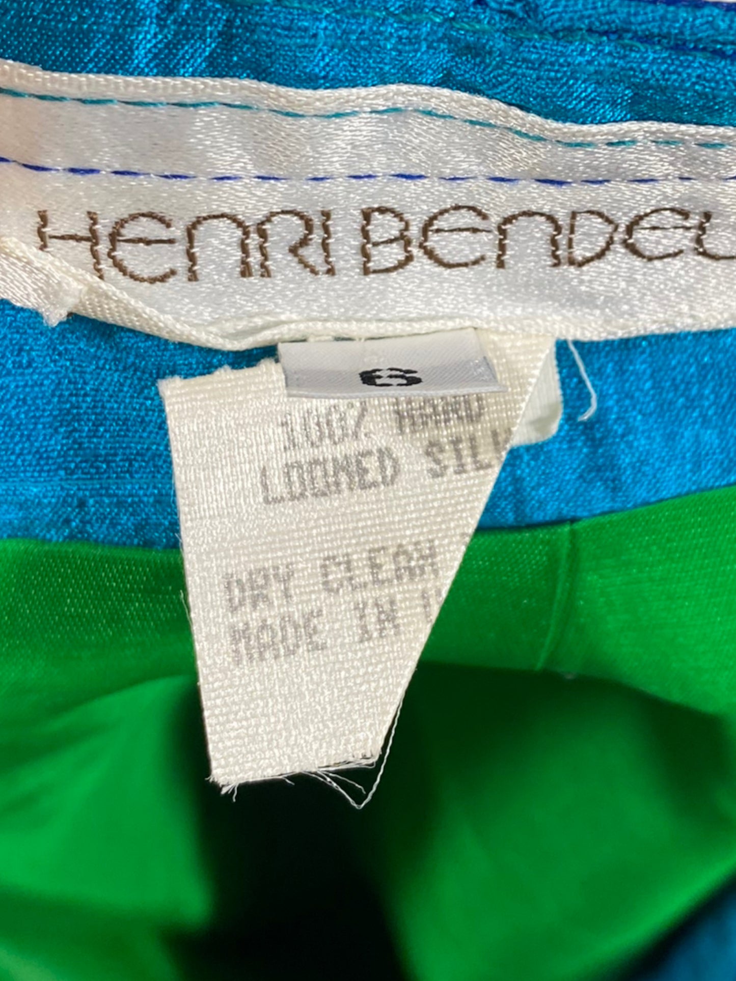 Henri Blendel Blue Loomed Silk Skirt